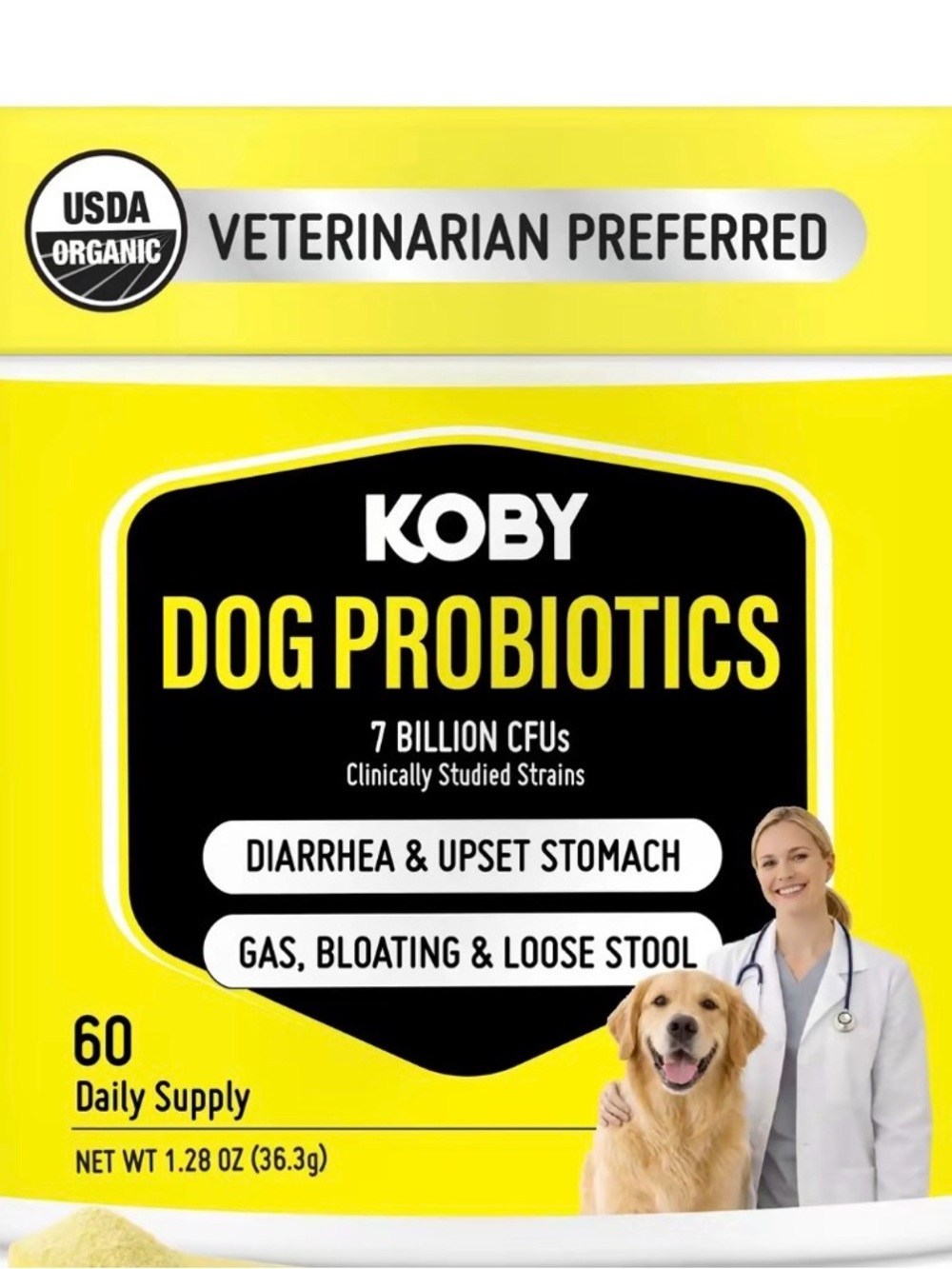 Koby Yellow Dog Probiotics – 60 Daily Supply